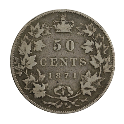 1871 Canada 50-cents Fine (F-12) $