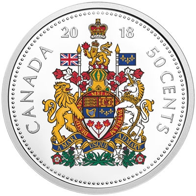 2018 Canada 50-cents Coloured Silver Proof (No Tax)