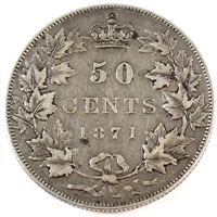 1871 Canada 50-cents Very Fine (VF-20) $
