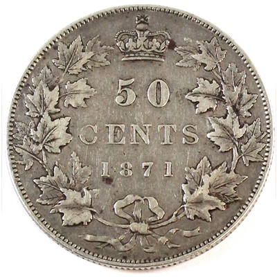 1871 Canada 50-cents Very Fine (VF-20) $