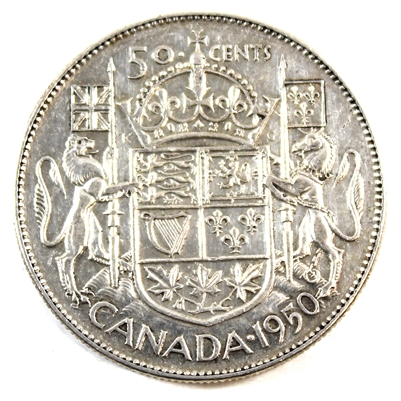 1950 Half Design Canada 50-cents Very Fine (VF-20)