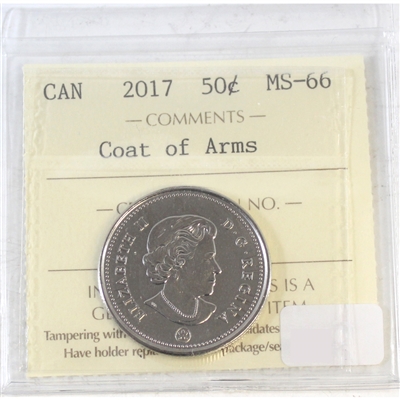 2017 Coat of Arms Canada 50-cents ICCS Certified MS-66