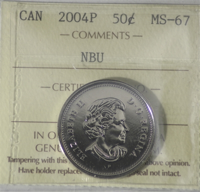 2004P Canada 50-cents ICCS Certified MS-67 NBU