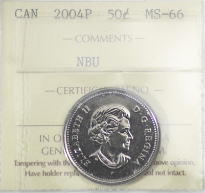 2004P Canada 50-cents ICCS Certified MS-66 NBU