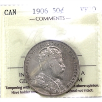 1906 Canada 50-cents ICCS Certified VF-30