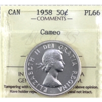 1958 Canada 50-cents ICCS Certified PL-66 Cameo