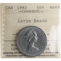 1982 Large Beads, Type 1 Canada 50-cents MS-66