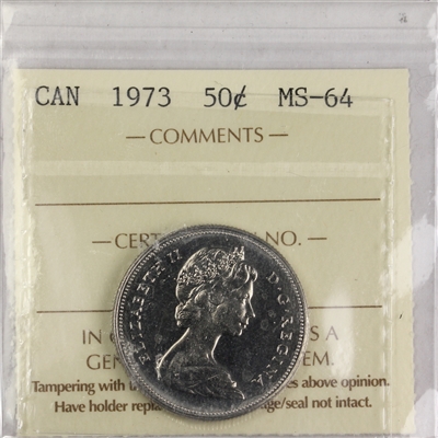 1973 Canada 50-cents ICCS Certified MS-64