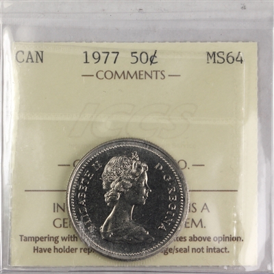 1977 Canada 50-cents ICCS Certified MS-64