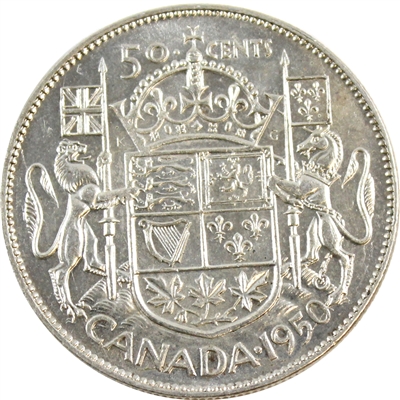 1950 No Design Canada 50-cents EF-AU (EF-45) $