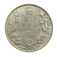 1918 Canada 50-cents EF-AU (EF-45) $