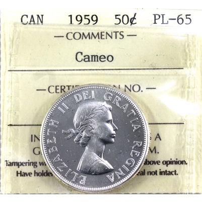 1959 Canada 50-cents ICCS Certified PL-65 Cameo