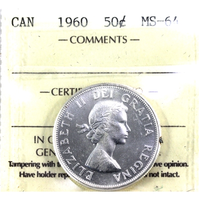 1960 Canada 50-cents ICCS Certified MS-64
