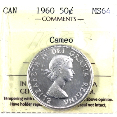 1960 Canada 50-cents ICCS Certified MS-64 Cameo