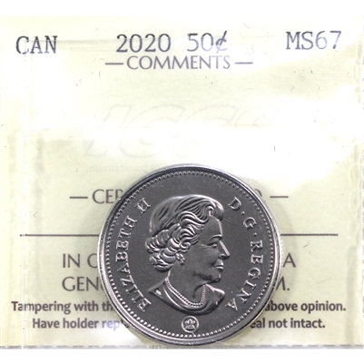 2020 Canada 50-cents ICCS Certified MS-67