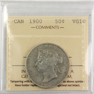 1900 Canada 50-cents ICCS Certified VG-10