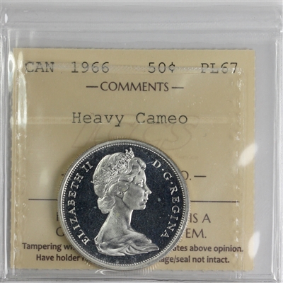 1966 Canada 50-cents ICCS Certified PL-67 Heavy Cameo