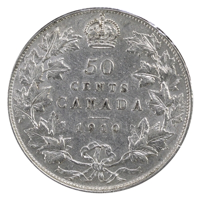 1910 Edwardian Leaves Canada 50-cents Extra Fine (EF-40) $