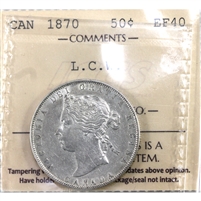 1870 LCW Canada 50-cents ICCS Certified EF-40