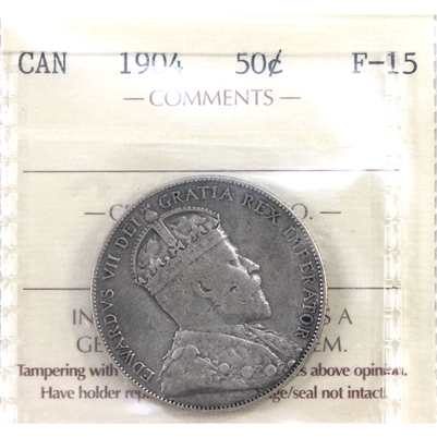 1904 Canada 50-cents ICCS Certified F-15