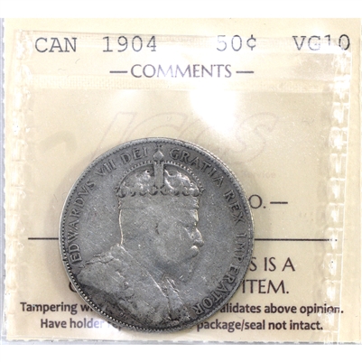 1904 Canada 50-cents ICCS Certified VG-10