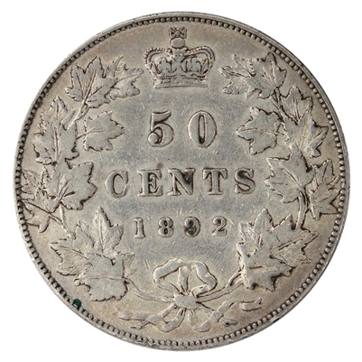 1892 Obv. 4 Canada 25-cents Very Fine (VF-20) $