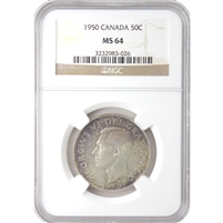 1950 Design Canada 50-cents NGC Certified MS-64