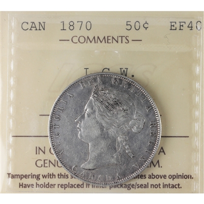 1870 LCW Canada 50-cents EF-40 (XMY 755)