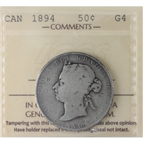 1890 Canada 50-cents ICCS Certified G-4