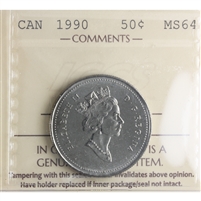 1990 Canada 50-cents ICCS Certified MS-64