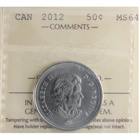2012 Canada 50-cents ICCS Certified MS-64