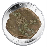 RDC 2010 Canada $4 Dinosaur Collection - Dromaeosaurus Silver (No Tax) Impaired