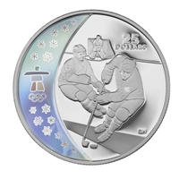 2007 Canada $25 Ice Hockey Olympic Sterling Silver Hologram