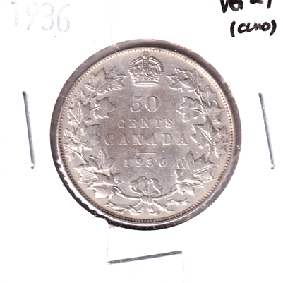 1936 Canada 50-cents VG-F (VG-10) Cleaned