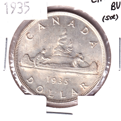 1935 Canada Dollar Choice Brilliant Uncirculated (MS-64) Scratched