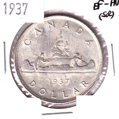 1937 Canada Dollar EF-AU (EF-45) Scratched, cleaned, or spot