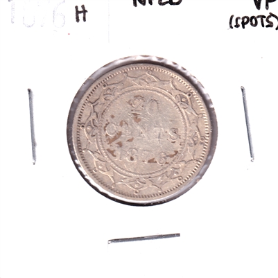 1876H Newfoundland 20-cents Very Fine (VF-20) Spots