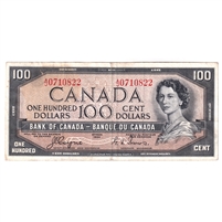 BC-35a 1954 Canada $100 Coyne-Towers, Devil's Face, A/J, VF-EF (Dirt)