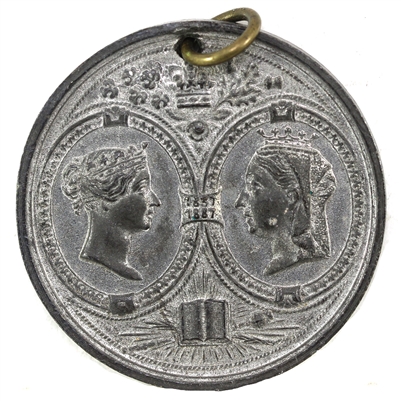 1887 Borough of Guildford, Surrey, Queen Victoria Double Effigy Medallion