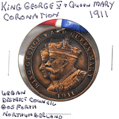 1911 George V & Queen Mary Coronation Celebration Scholars Medal, Gosforth, Northumb.