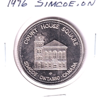 1976 Simcoe, ON, Rotary Dollar Trade Token: Court House Square