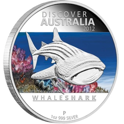 2012 Discover Australia $1 Whale Shark 1oz. Silver Proof (TAX Exempt)