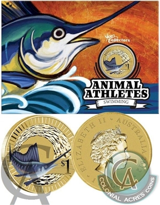2012 Australia $1 Animal Athletes - The Sailfish (#5)
