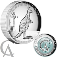 2012 Australia $1 High Relief Kangaroo Silver Coin (No Tax) Scuffed Capsule