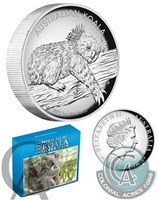 2012 Australia $1 Koala High Relief Silver Proof (No Tax) Toning