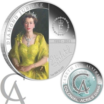 2012 Australia $1 Queen Elizabeth II Diamond Jubilee Silver (NO Tax)