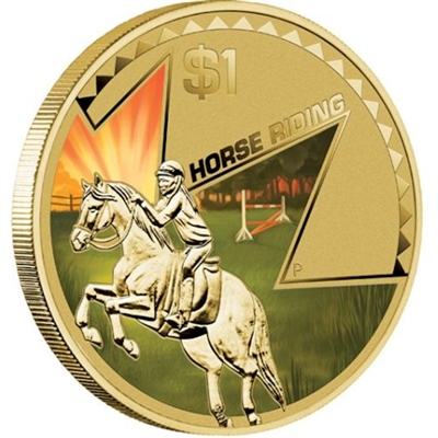 2013 Australia $1 'Experience It!' - Horse Riding Coin in Card