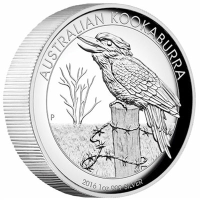 2016 Australia $1 High Relief Kookaburra Silver Proof (No Tax)