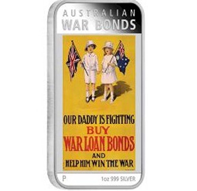 2016 Australia $1 Posters of WWI - War Bonds Silver Proof (No Tax)