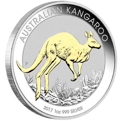 2017 Australia $1 Kangaroo Gilded Silver Coin (TAX Exempt)